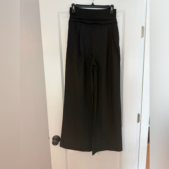 NWT Commense High-Waist Pleated-Waistband Wide-Leg Pants Sz XS black - Picture 4 of 4